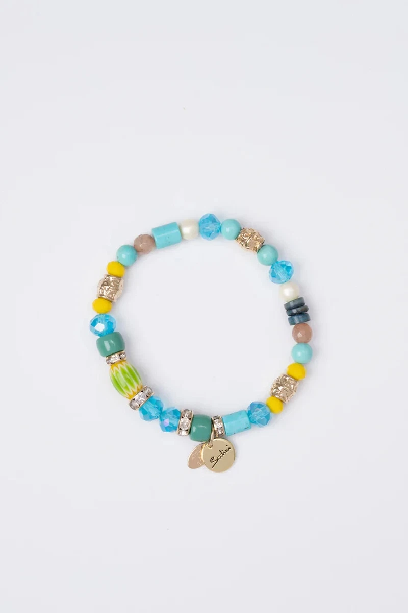 70 Braccialetti Con Perline Di Vetro Colorate - Set Impilabili Elastico Donna