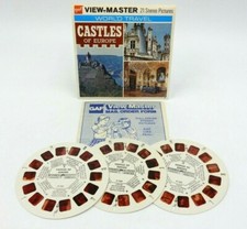 VINTAGE VIEW-MASTER B146 WORLD TRAVEL "CASTLES OF EUROPE" W/ 3 REELS CATALOG