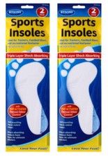 4x Sports Shoe Insoles Insert Extra Comfort Anti Odours Men Women UK Size 3-11