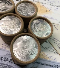 1878-1904 Morgan Silver Dollar Roll - 5 Coin Roll - Brilliantly Uncirculated BU
