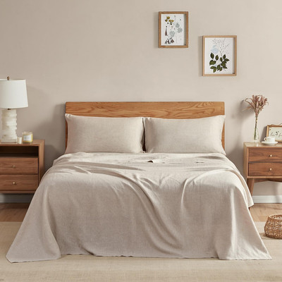 Pure Linen Sheets Set, 100% French Linen from Normandy, Breathable and Durable f