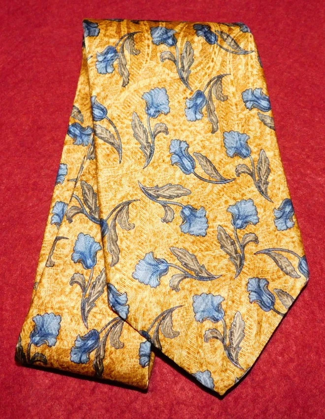 ROBERT TALBOTT MEJOR CORBATA FLORAL AMARILLA/AZUL/MARRÓN - CORBATAS - CORBATAS DE DISEÑADOR Foto 2 de 3