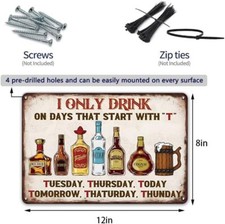 ART Funny Bar Signs for Home Bar Aall Decor - I Only Drink on Days That Sta