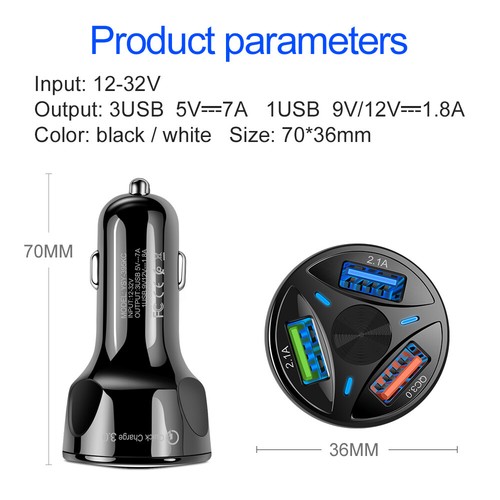Car USB Charger Quick Charge 3.0 2.0 Mobile Phone Charger 2 / 3 Port USB Fast - Picture 16 of 16