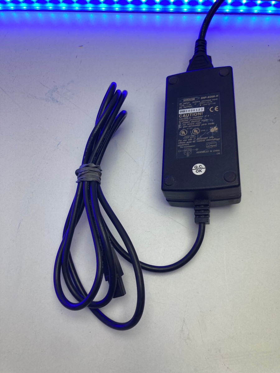 Chargeur AC Original HYPERCOM 24V 1A 3 Broches - Références SNP-K039-H / 870003-001 - État Occasion Fonctionnel