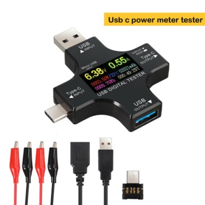 USB C-Digital Voltmeter Multimeter Amperemeter Strom Volt Monitor Power Tester