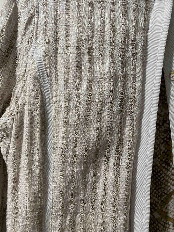 Chico's 100% Linen Snap Front Women's Reversible Lightweight Jacket Size L - Image 2 of 4