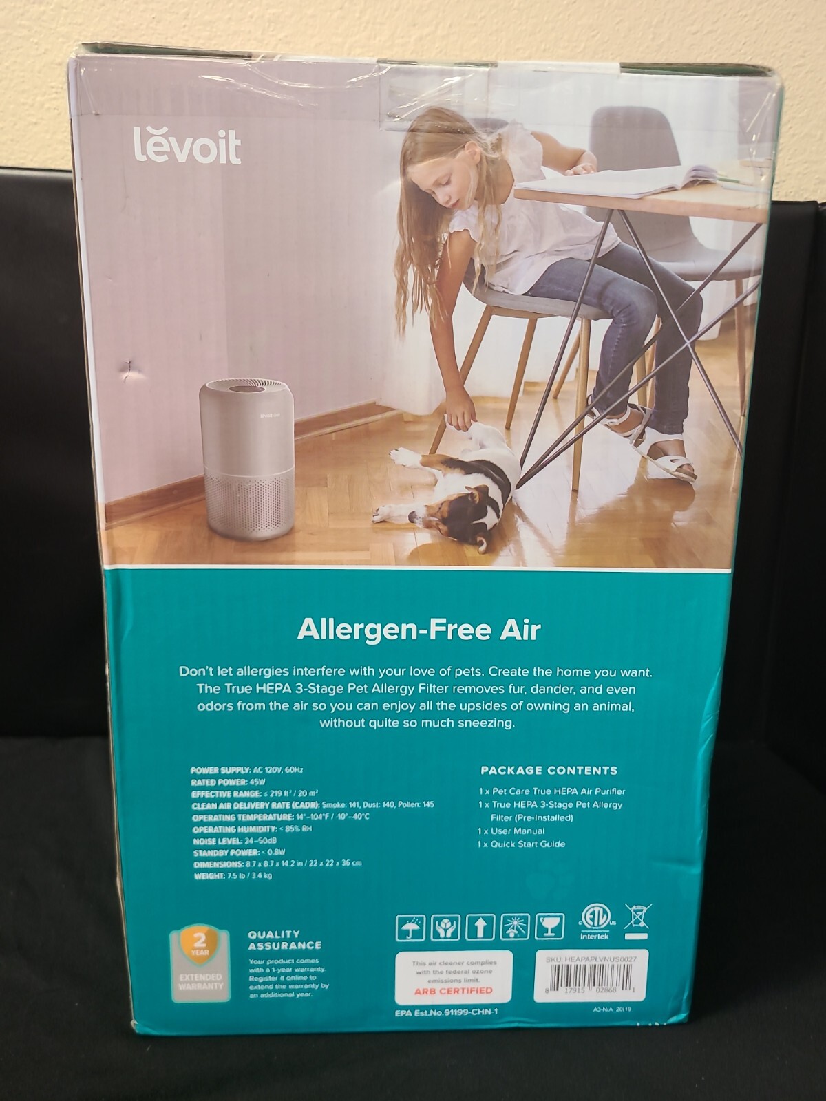LEVOIT Pet Air Purifier for Home H13 True HEPA Filter, Air Cleaner Core