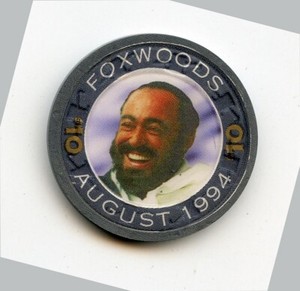 10.00 Chip from the Foxwoods Casino Ledyard Connecticut Pavarotti