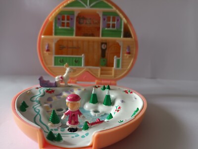 Polly Pocket Bluebird Heidis Alpine Chalet Rosa Herz Alpenhütte Vintage 1989 Set
