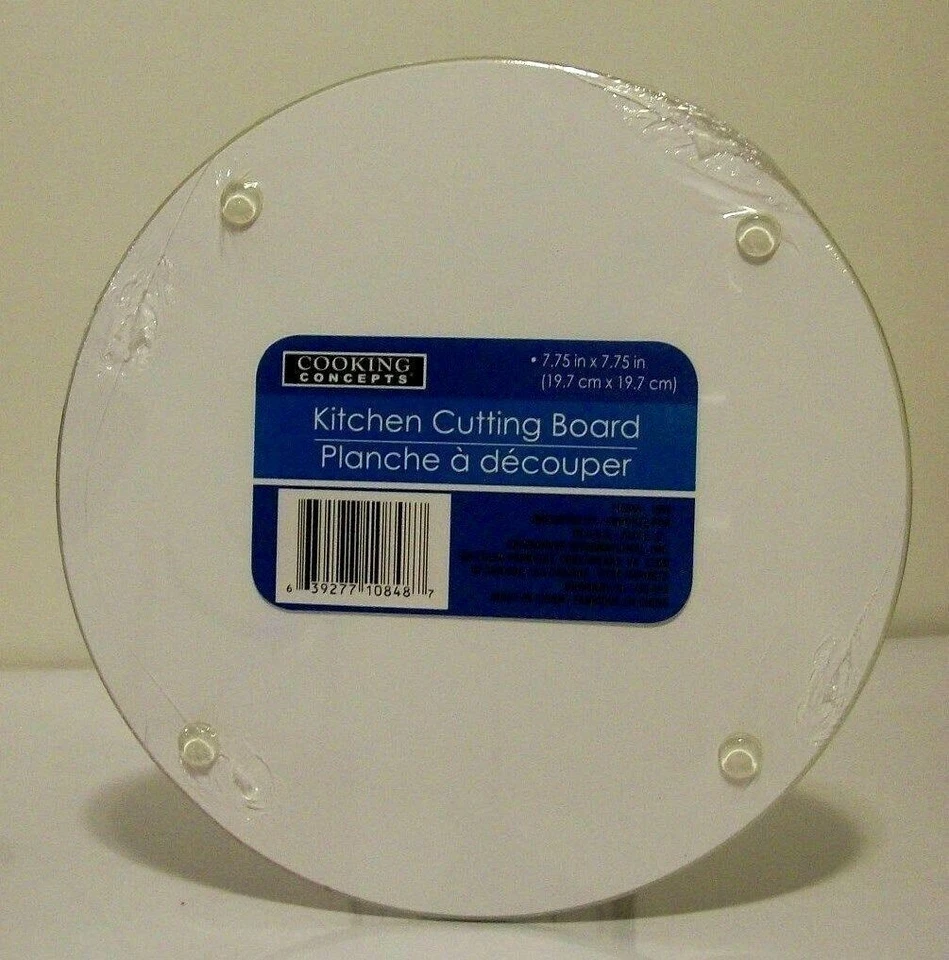 Fat Chef "PREPARING SAUCE" Kitchen Decor Round Glass CUTTING BOARD Accessory New - Image 4 of 4