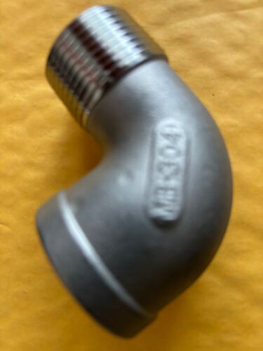 90 Degree Street Elbow, 1" NPT Male X Female 304 Stainless Steel Street Pipe Fit - Picture 2 of 5