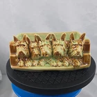 Vintage McCoy Pottery Scottie Dog Planter Crackle Glaze Green Brown