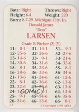 1992 APBA Baseball 1956 Season Don Larsen 0q3