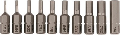 Wiha 72596 10 Piece Bit Set Hex Inch