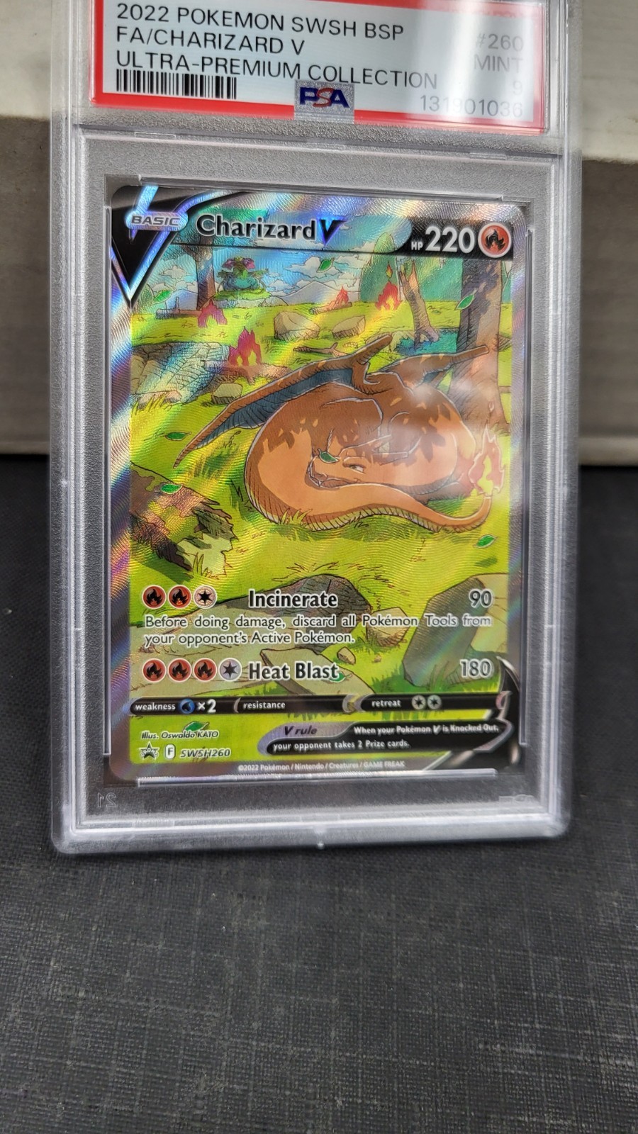 2022 CHARIZARD V ULTRA PREMIUM COLLECTION UPC PROMO POKEMON TCG PSA 9 #SWSH260 view 4