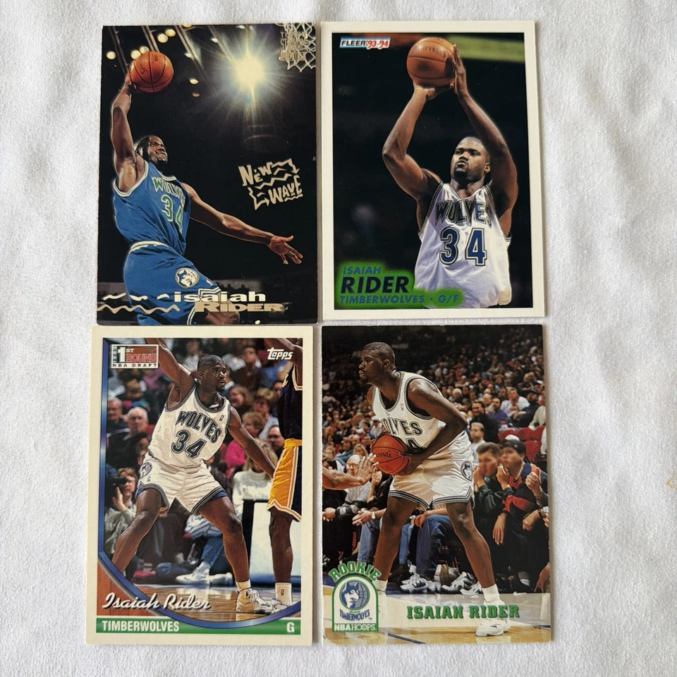 Isaiah J.R. Rider Rookie Card Lot UNLV Rebels RC 1993 Stadium Club Fleer Topps - Image 1 of 1