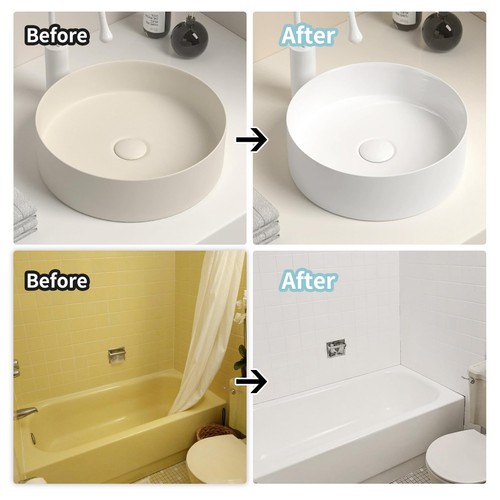 White Ceramic Tub and Tile Refinishing Kit  Bathtub, Bathroom Wall, Counterto... - Picture 3 of 7