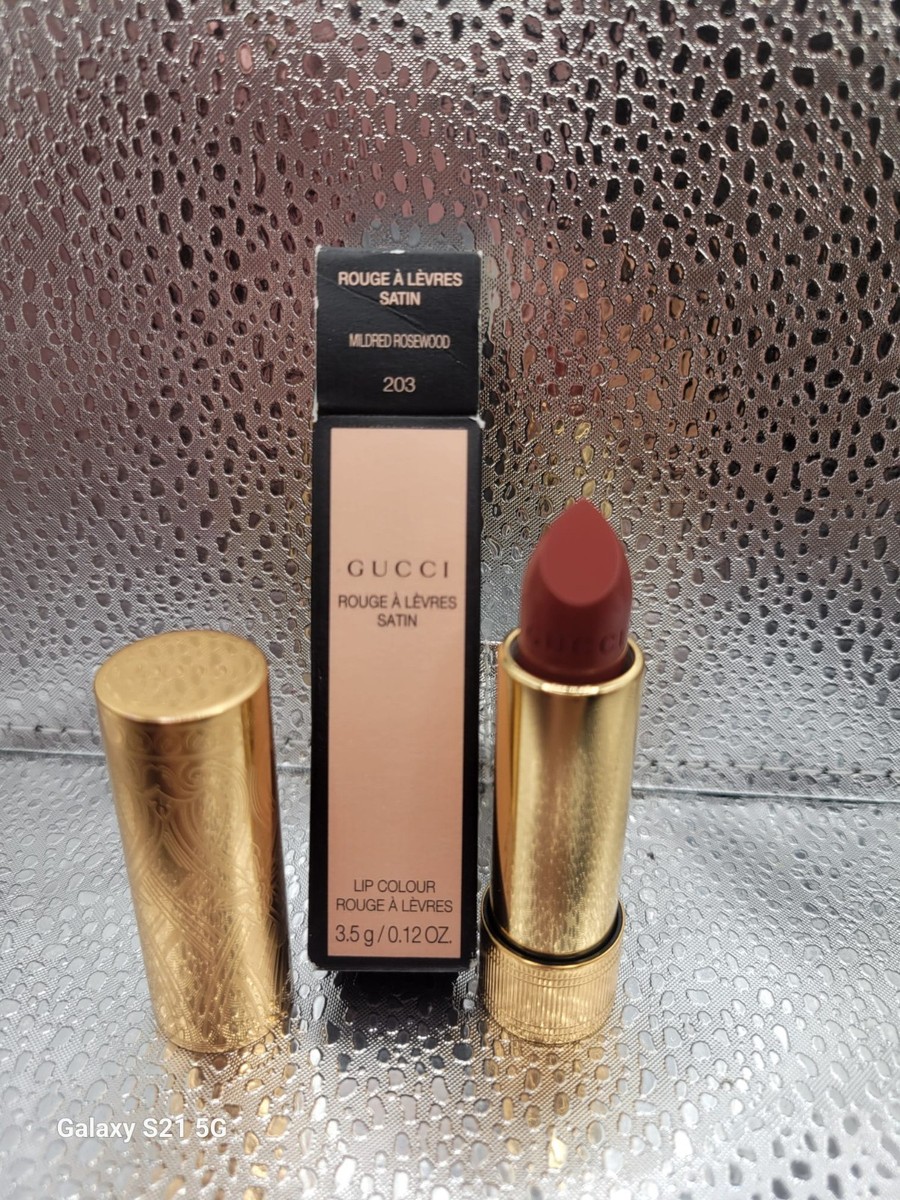 GUCCI ROUGE A LEVRES VOILE203番 203 Mildred Rosewood, Rouge à Lèvres Voile Lipstick in 203