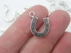 BULK 50 Horseshoe charms antique silver tone A570 - SALE 50% OFF