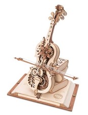 HRP Robotime Rokr Magic Cello Mechanical Music Box 3D Wooden Puzzle