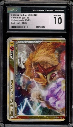 Pokemon Entei & Raikou Legend Top Unleashed Holo Rare #90 CGC 10 Gem Mint
