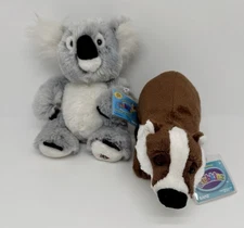 Webkinz Badger + Koala Plush Stuffed Animals with Sealed Codes HM619 HM113