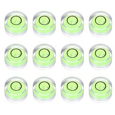 12pcs Circular Bubble Spirit Level 12x7mm Bubble Spirit Level, Green/Black