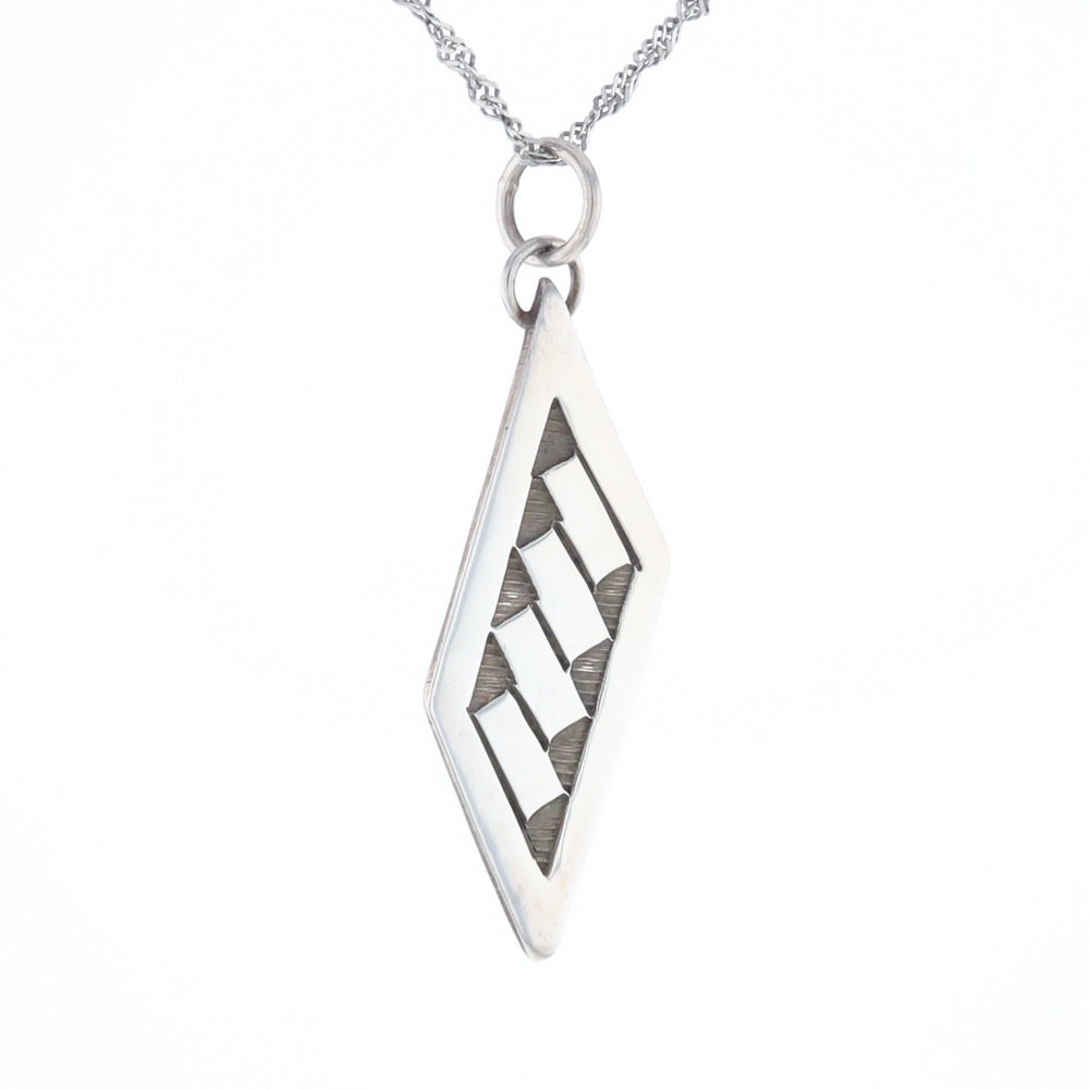 Silver Native Rectangle Overlay Pendant GV147413 - image 9