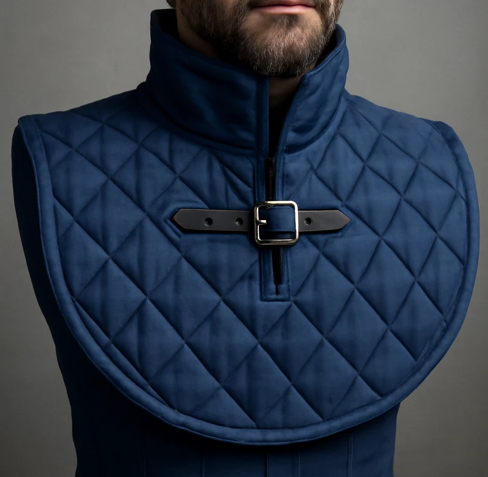 Collar Gorget Medieval Acolchado para Protección Cuello Algodón Natural Gorget para Cuello Foto 3 de 4