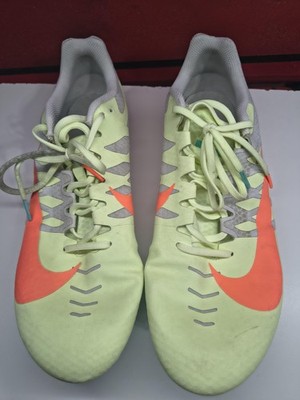 Nike Zoom Rival D 10 Shoes Mens Size 12 Yellow Track Spikes Athletic 907564-701