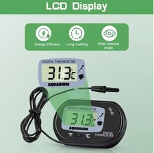 Fish Tank Thermometer with Suction Cup Temperature Sensor LCD Digital Aquarium