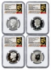 2014 50th Anniv Kennedy Half Dollar 4 Coin Set NGC PF69 SP69 High Relief  ER