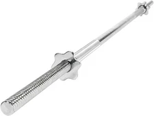 Threaded Chrome 1 Inch Diameter Barbell Bar 60 Inch Weightlifting Gym Equipment
