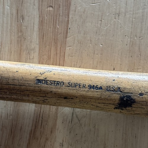 Indestro Super Long Pick Auto Body Hammer Round Flat Face 946A Vtg USA - Foto 3 di 14