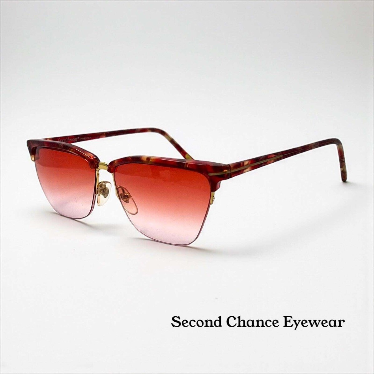 Gianni Versace 343 SemiRimless Vintage Sunglasses w/New Red  display picture 1