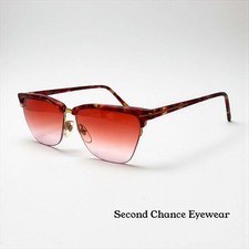 Gianni Versace 343 SemiRimless Vintage Sunglasses w/New Red Havana Custom Lenses