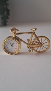 Gold Fahrrad Tischuhr Quarz Neuheit Ornament funktioniert Mini Kaminuhr