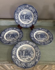 Liberty Blue Staffordshire Lunch Plates (4) Washington At Valley Forge 8.5