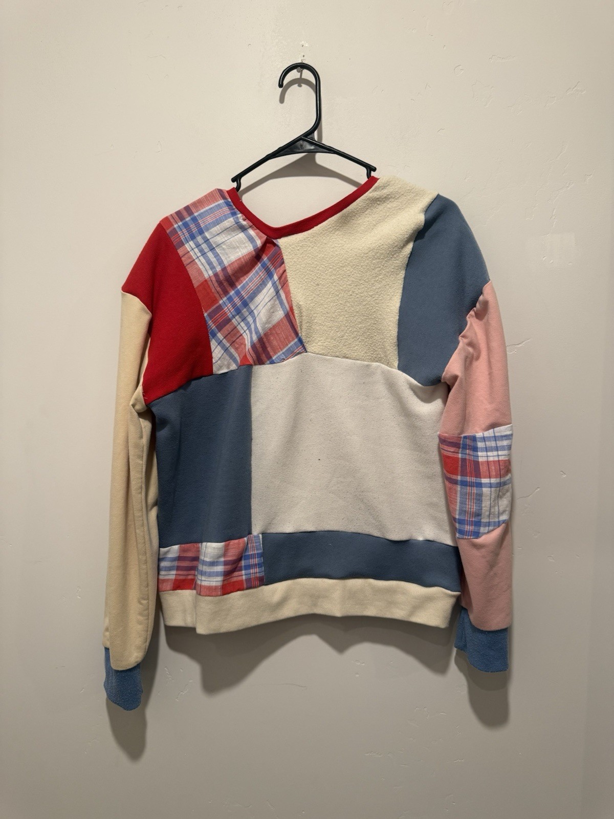Patchwork Upcycle Reworked Oversize Red White Blu… - image 2
