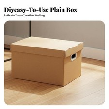 Lidded Paperboard Container with Handles Large Capacity Corrugated Shelf Box