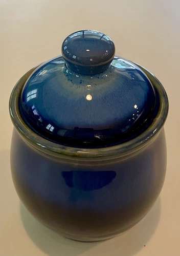 Stunning Pottery Blue Jar With Lid 5.5”