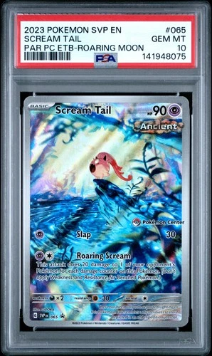 2023 POKEMON SVP PARADOX RIFT POKEMON CENTER ETB PROMO #065 SCREAM TAIL PSA 10