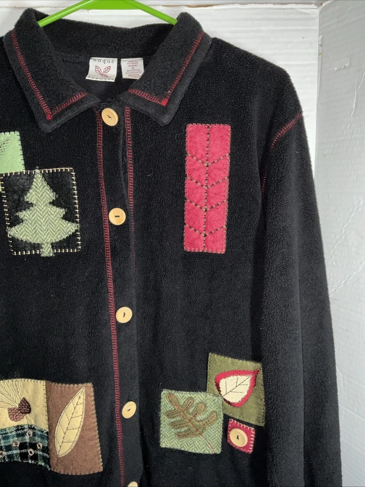 Cárdigan Suéter Vintage Onque Informal Para Mujer Navidad Otoño Talla Mediana Árboles Foto 3 de 4