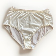 Vintage Unbranded Sz 11 4XL Sissy Nylon Satin Silky Granny Panties Lace Trim
