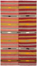 Traditional Vintage Hand Woven Carpet 5'2" x 9'5" Wool Kilim Area Rug