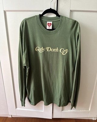 Awake NY Overdy Girls Don't Cry Graphic Double-Sided Green Long Sleeve Tee XL