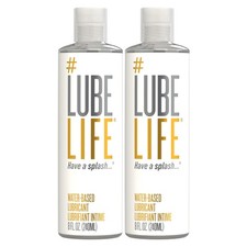 LubeLife Water Based Personal Lubricant, Lube for 8 Fl Oz (Pack of 2), Clear 