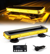 18 Led Rooftop Emergency Strobe Light Bar Beacon Wcontrol Panel Magnetic Base