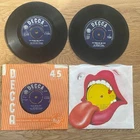 JOB LOT 4 X 7" ROLLING STONES LAST TIME SATISFACTION TUMBLING DICE GET OFF CLOUD